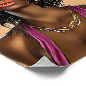 Schöne Schwarze Afrikanische Prinzessin Kunst Poster (Ecke)