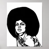 Schöne schwarze Afro Haarfarbe Zeichnend Poster (Vorne)