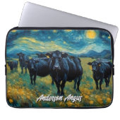Schöne schwarze Angusrinder Laptopschutzhülle (Vorderseite)