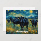 Schöne schwarze Angusrinder Postkarte (Vorne/Hinten)