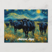 Schöne schwarze Angusrinder Postkarte (Vorderseite)