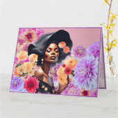 SCHÖNE SCHWARZE BLUME-SCHALTFLÄCHE KARTE (Gelbe Blume)