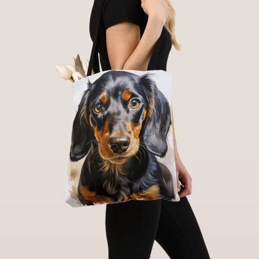 SCHÖNE SCHWARZE DACKEL HUND TASCHE (Von Nahem)