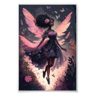 Schöne schwarze Fairy Fotodruck