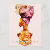 SCHÖNE SCHWARZE FRAU AFRIKANISCHE QUEE GOLD NECKLA POSTKARTE (Vorderseite)