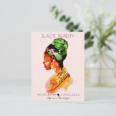 SCHÖNE SCHWARZE FRAU AFRIKANISCHE QUEE GOLD NECKLA POSTKARTE (Stehend Vorderseite)