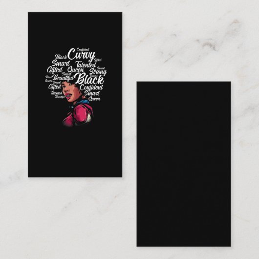 Schöne schwarze Frau Afro Haar Königin Visitenkarte (Vorne/Hinten)