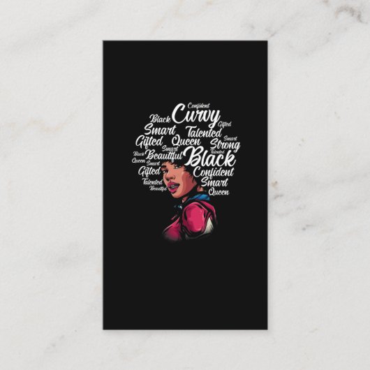 Schöne schwarze Frau Afro Haar Königin Visitenkarte (Vorderseite)