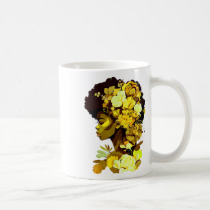 Schöne schwarze Frau Afro Queen Afrikanische Kunst Kaffeetasse