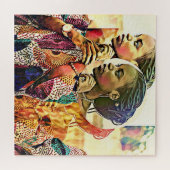 Schöne schwarze Frau digital Puzzle (Horizontal)