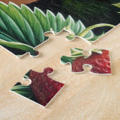 Schöne schwarze Frau in Roter Erdbeere Kunst Puzzle (Seite)