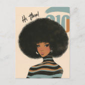 Schöne schwarze Frau mit Afro Postkarte (Vorderseite)