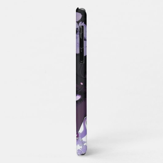 Schöne schwarze Frau mit violetten Blumen Case-Mate iPhone Hülle (Hinten/Links)