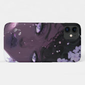 Schöne schwarze Frau mit violetten Blumen Case-Mate iPhone Hülle (Rückseite (Horizontal))