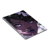 Schöne schwarze Frau mit violetten Blumen Notizblock (Rechte Seite)