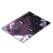 Schöne schwarze Frau mit violetten Blumen Notizblock (Linke Seite)