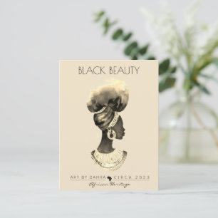 SCHÖNE SCHWARZE FRAU POSTKARTE