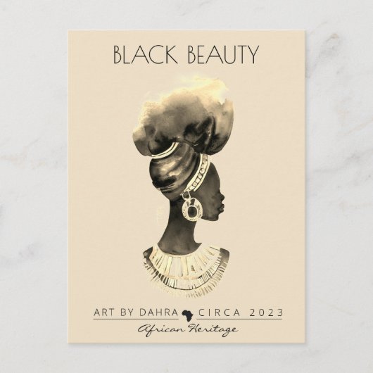 SCHÖNE SCHWARZE FRAU POSTKARTE (Vorderseite)