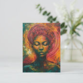 Schöne schwarze Frau Postkarte (Stehend Vorderseite)
