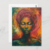 Schöne schwarze Frau Postkarte (Vorne/Hinten)
