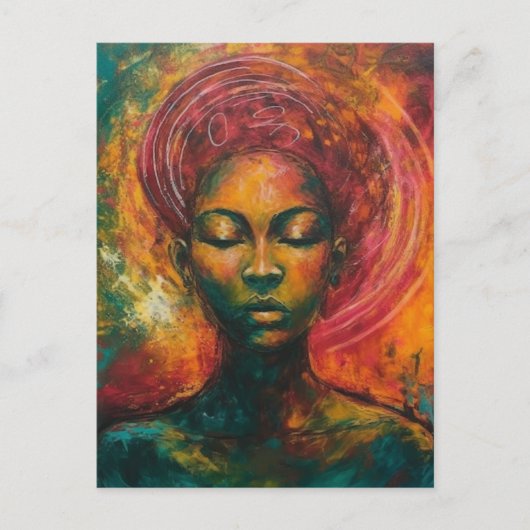 Schöne schwarze Frau Postkarte (Vorderseite)