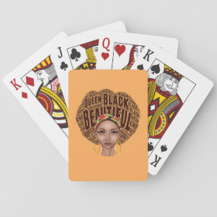 Schöne schwarze Frau Spielkarten