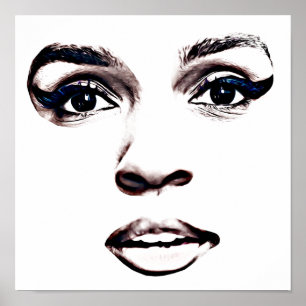 Schöne Schwarze Frauen im Gesicht Eyes Livio Kunst Poster