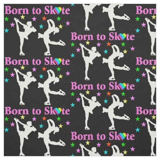 SCHÖNE SCHWARZE GEBOREN ZU SKATE FABRIC STOFF (Muster)