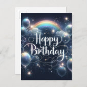 Schöne schwarze Geburtstagskarte Postkarte (Vorne/Hinten)