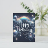 Schöne schwarze Geburtstagskarte Postkarte (Stehend Vorderseite)