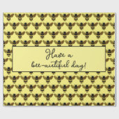 SCHÖNE SCHWARZE GOLD BUMBLEBEE BEE TEXT GELB GESCHENKPAPIER (Flach)