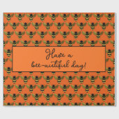SCHÖNE SCHWARZE GOLD BUMBLEBEE BEE TEXT ORANGE GESCHENKPAPIER (Flach)