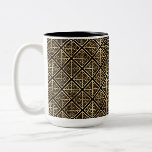 SCHÖNE SCHWARZE & GOLDENE REIHEN VON KELTISCHEN KN ZWEIFARBIGE TASSE