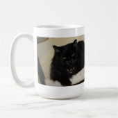 Schöne schwarze Katze Kaffeetasse (Links)