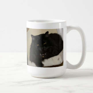 Schöne schwarze Katze Kaffeetasse