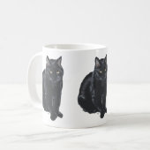 Schöne schwarze Katze Kaffeetasse (Vorderseite Links)