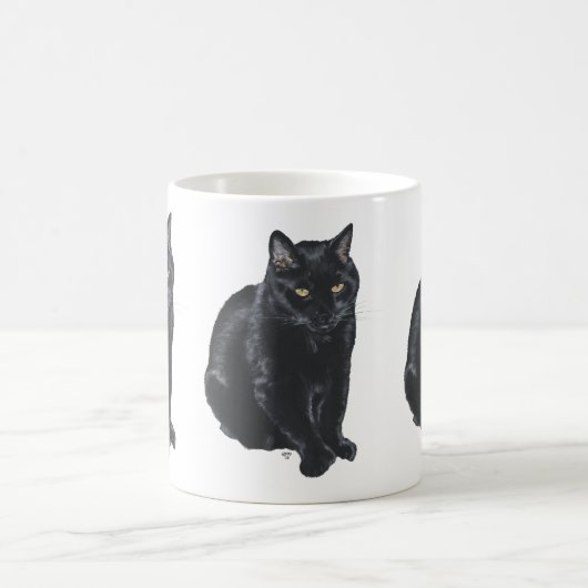 Schöne schwarze Katze Kaffeetasse (Mittel)