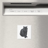 Schöne schwarze Katze Magnet (In Situ (Geschirrspüler))