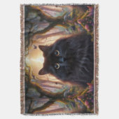 Schöne schwarze Katze mit goldenen Augen Decke (Vorderseite Vertikal)