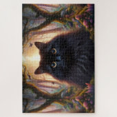 Schöne schwarze Katze mit goldenen Augen Puzzle (Vertikal)