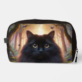 Schöne schwarze Katze mit goldenen Augen Waschbeutel (Vorderseite)