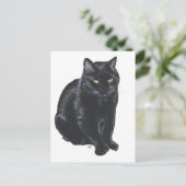 Schöne schwarze Katze Postkarte (Stehend Vorderseite)