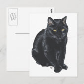 Schöne schwarze Katze Postkarte (Vorne/Hinten)