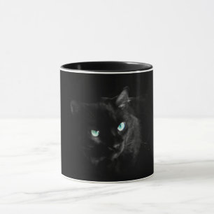 Schöne schwarze Katze Tasse