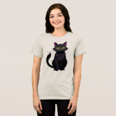 Schöne schwarze Katze Tri-Blend Shirt (Vorderseite voll)