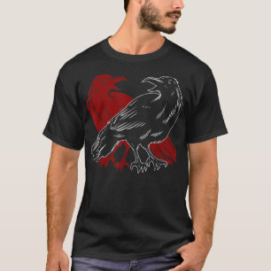 Schöne schwarze Krähe Rabe Vogel Silhouette T-Shirt