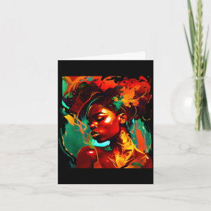 Schöne schwarze Kunst afroamerikanische Frau Karte