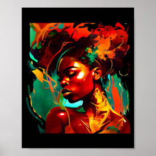 Schöne schwarze Kunst afroamerikanische Frau Poster