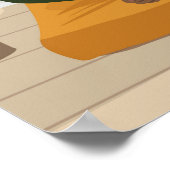 Schöne schwarze Kurvin meditiert Poster (Ecke)