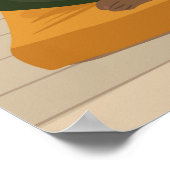 Schöne schwarze Kurvin meditiert Poster (Ecke)